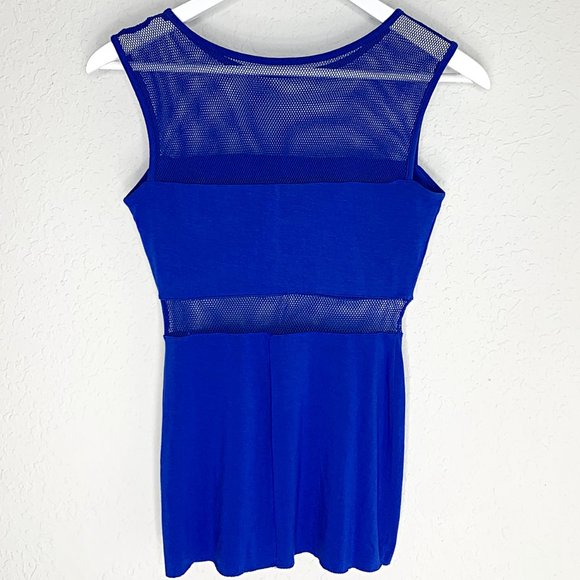 Bailey 44 JuJu Sleeveless Mesh Panel Bodycon Top in Blue - Picture 7 of 9